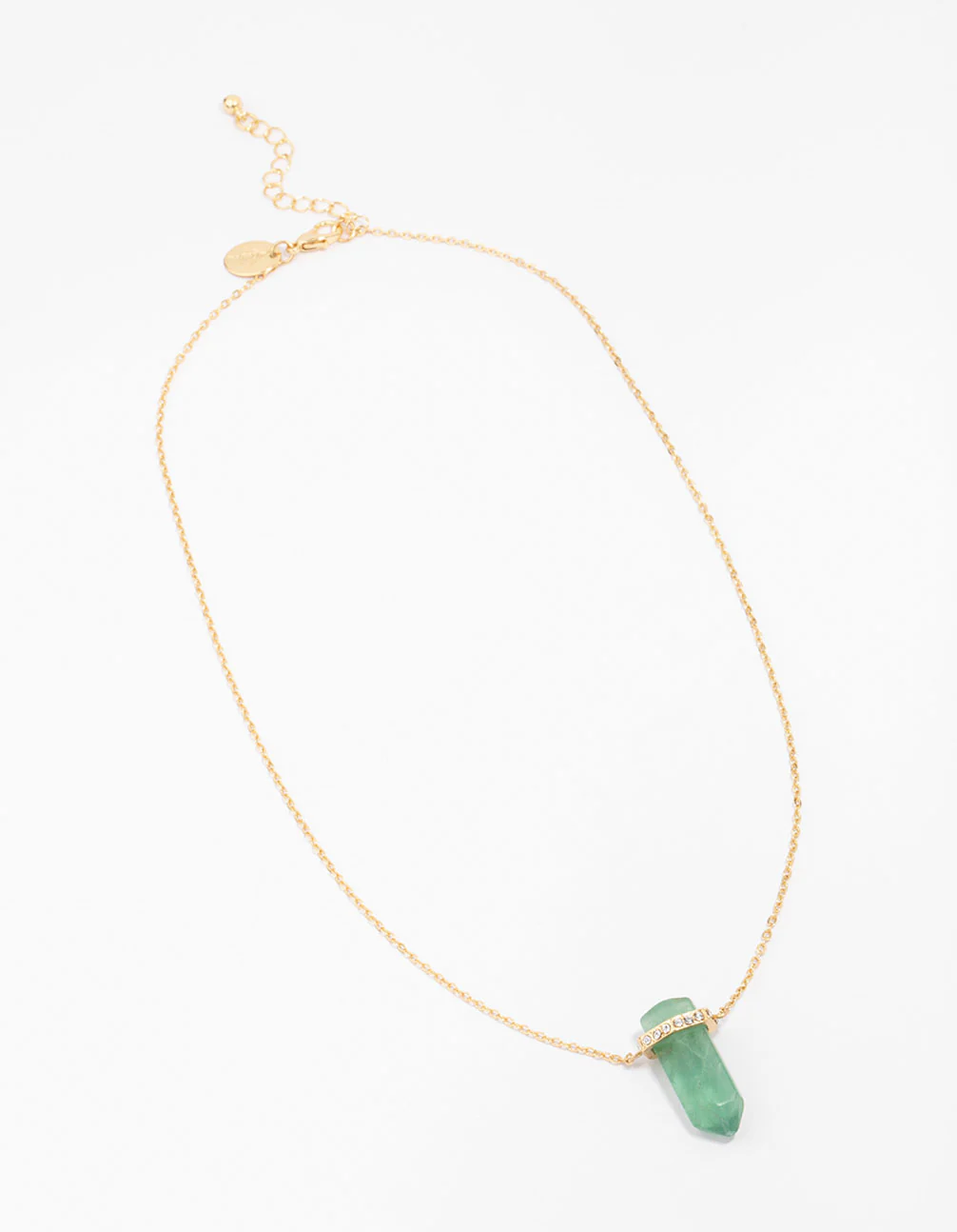 Gold Plated Diamante Capsule Shard Pendant Necklace - Image 2