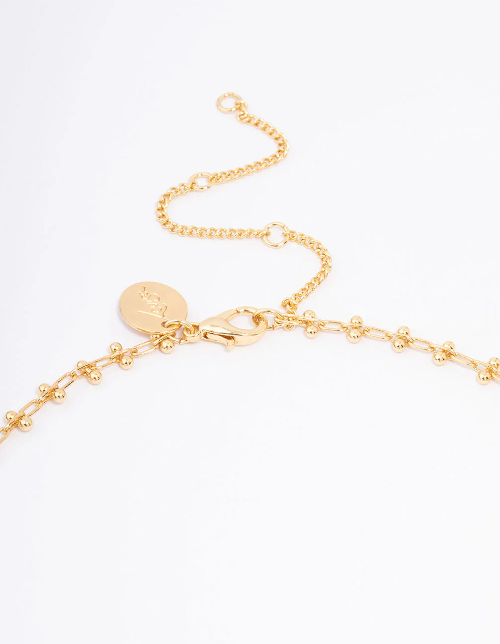 Gold Plated Diamante Cross Ball Link Pendant Necklace - Image 3