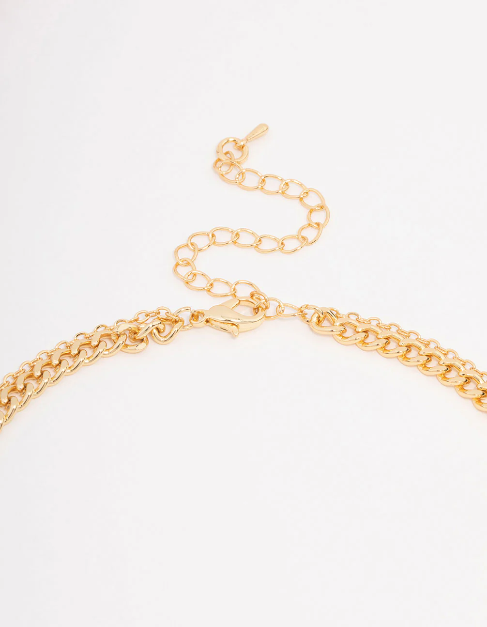 Gold Plated Diamante Curb Chain Necklaces 2-Pack - Image 3