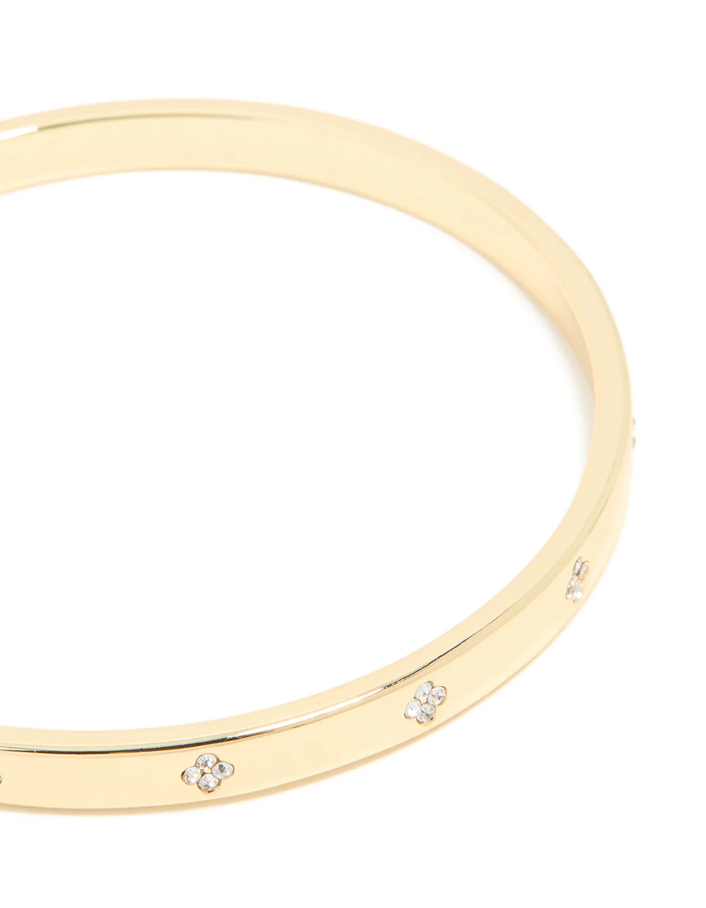 Gold Plated Diamante Flower Bangle - Image 2