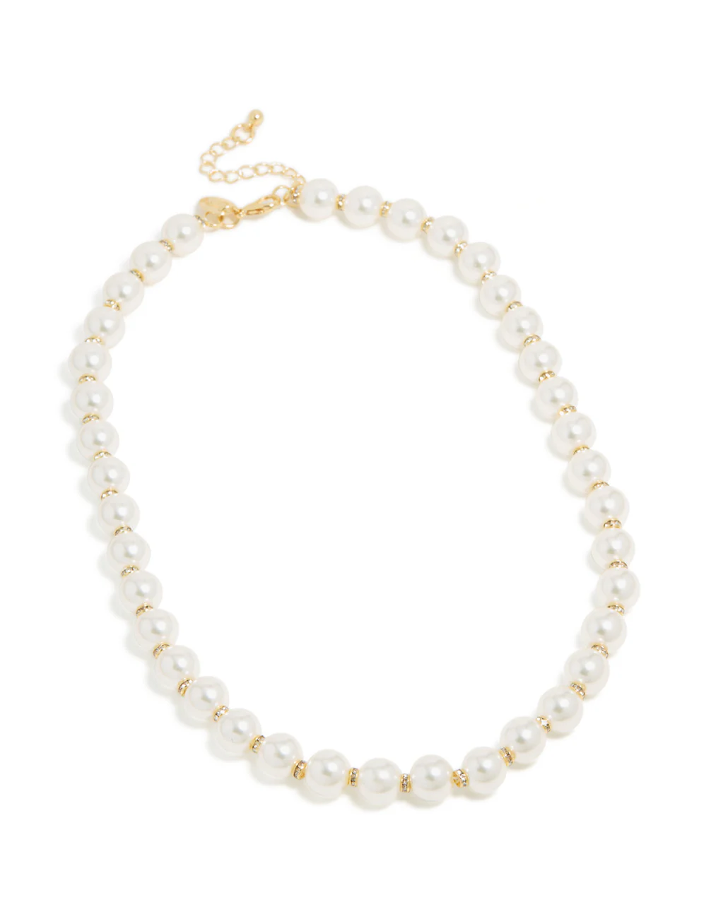 Gold Plated Diamante & Pearl Necklace - Image 3