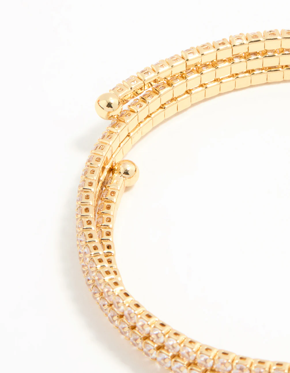 Gold Plated Diamante Triple Cupchain Wrist Cuff - Image 3