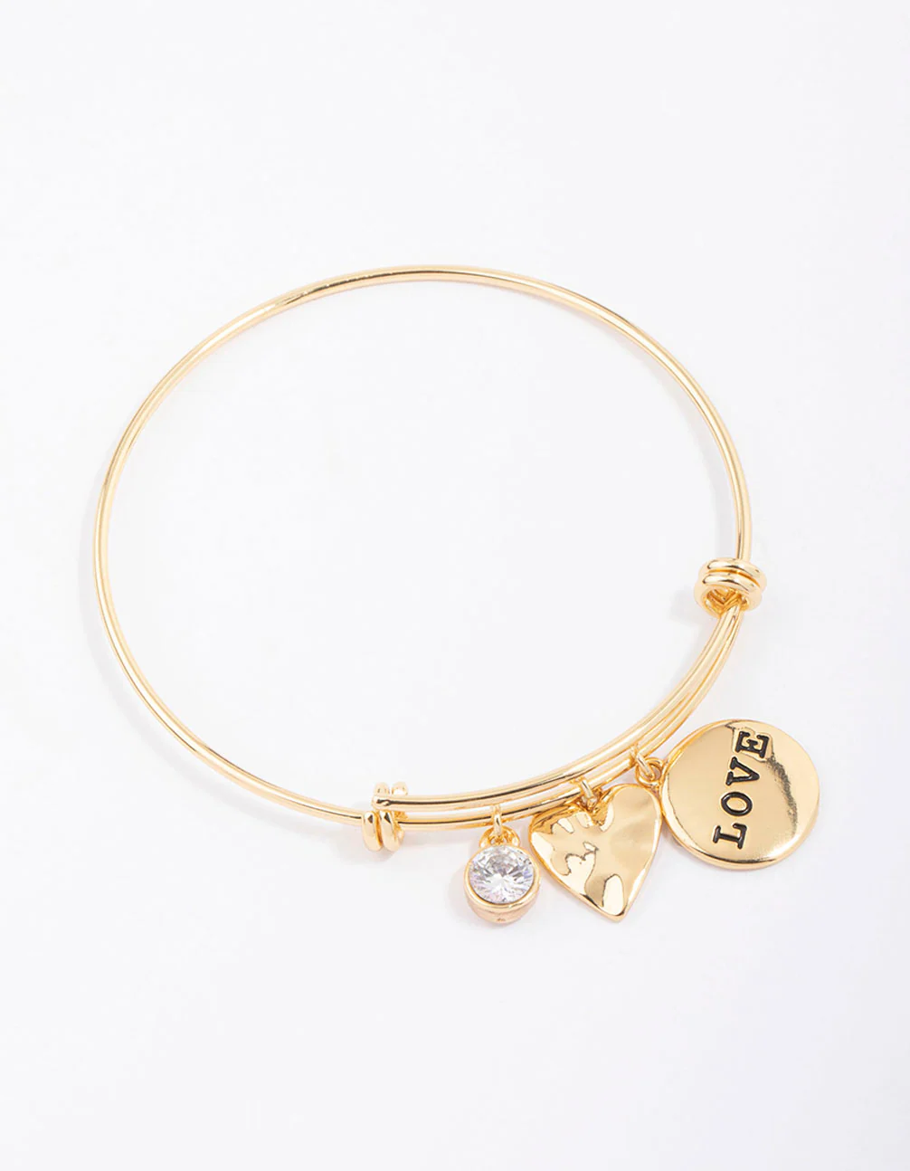 Gold Plated Disc Charm Bangle - Image 3
