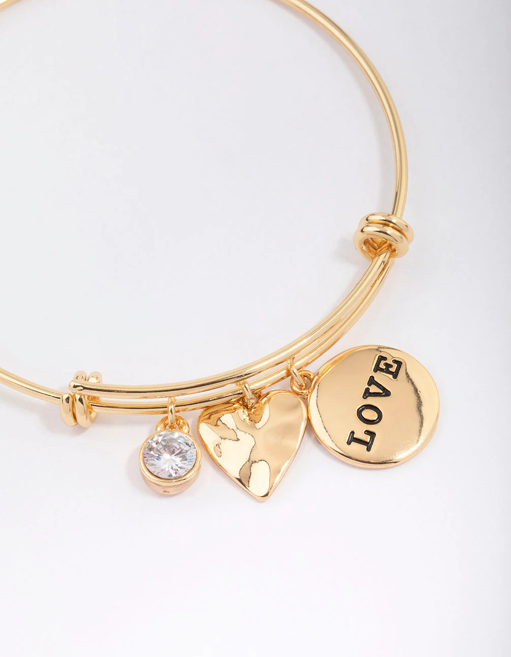 Gold Plated Disc Charm Bangle - Image 5