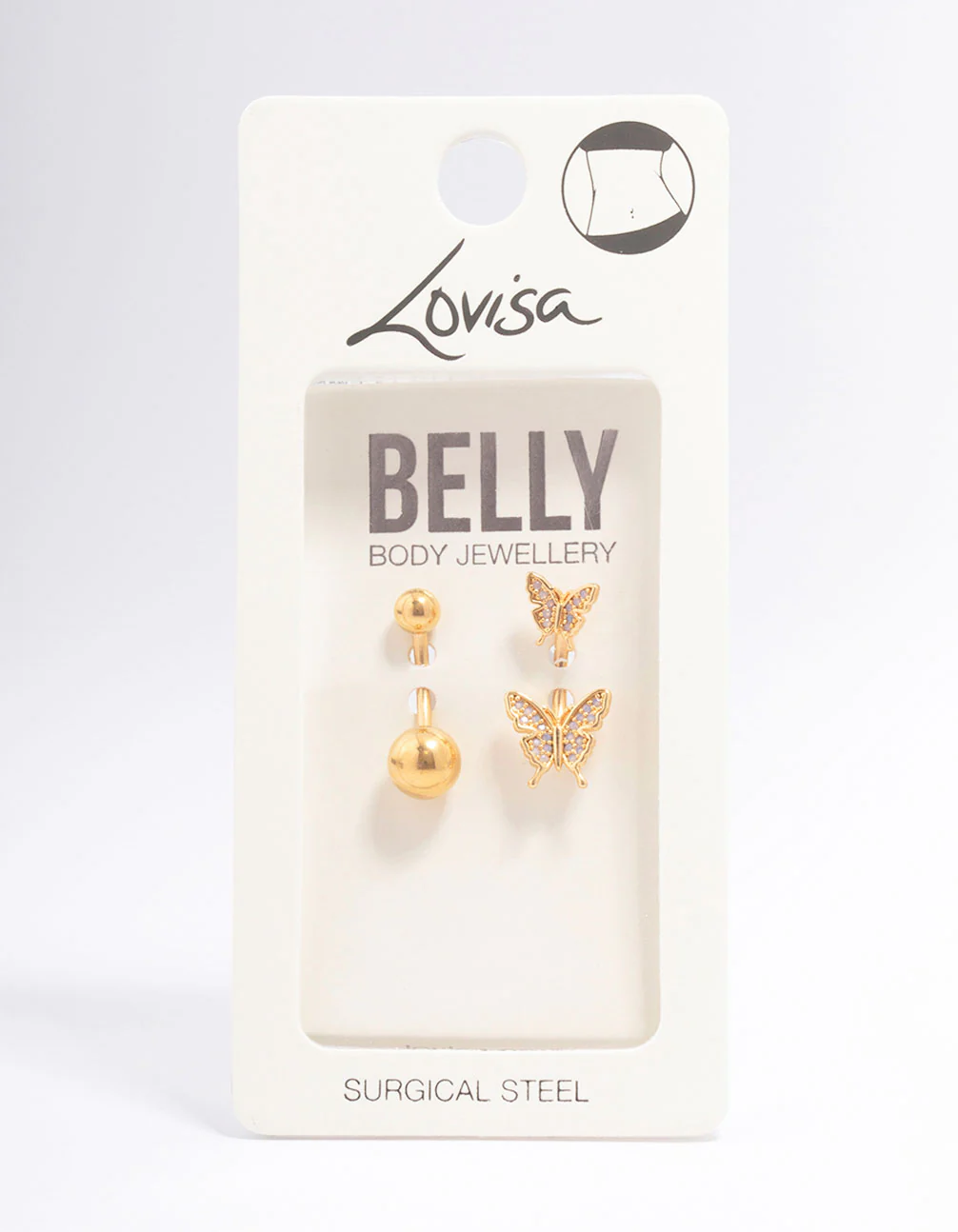 Gold Plated Double Butterfly Belly Piercing Pack - Image 3
