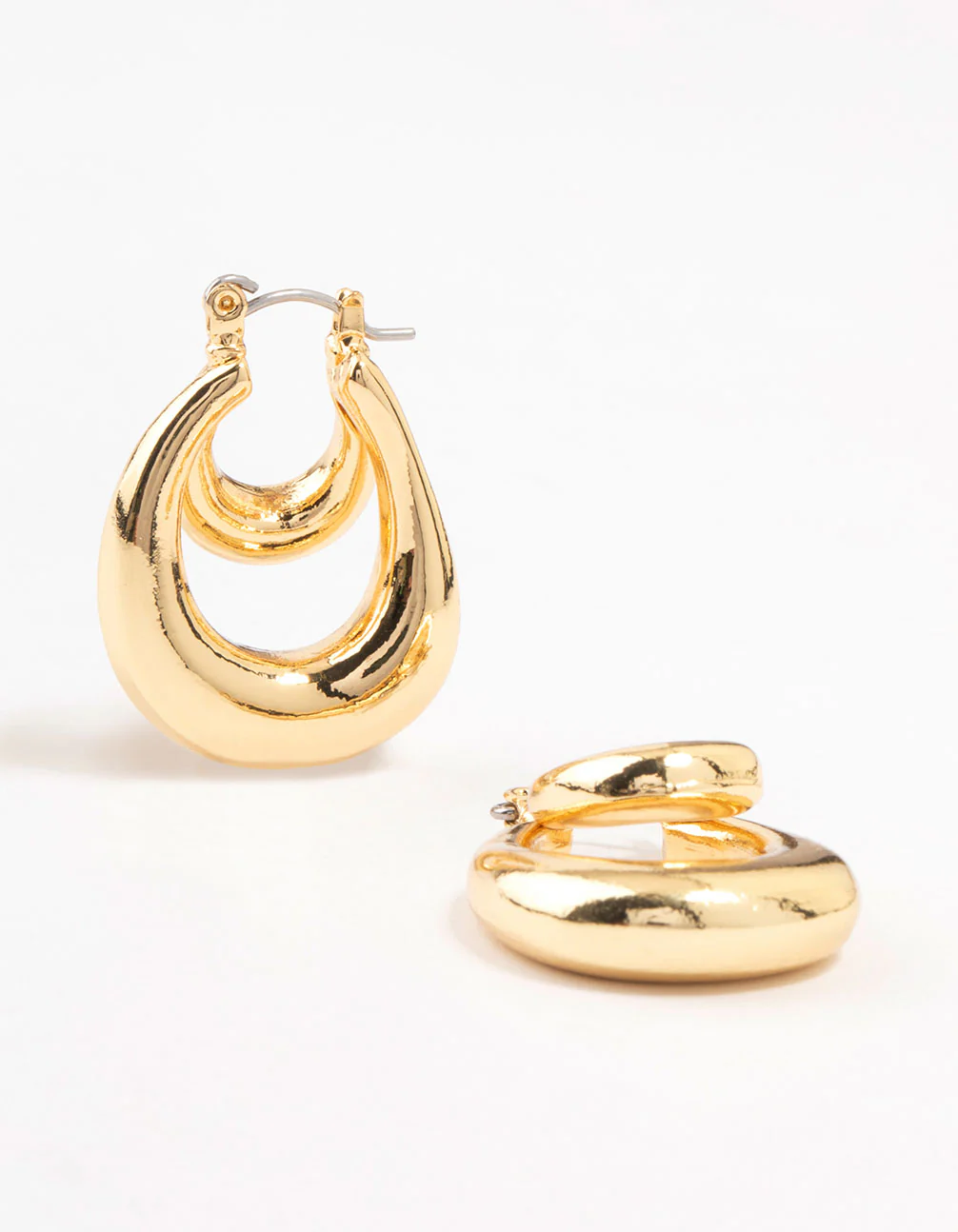 Gold Plated Double Hoop Earrings