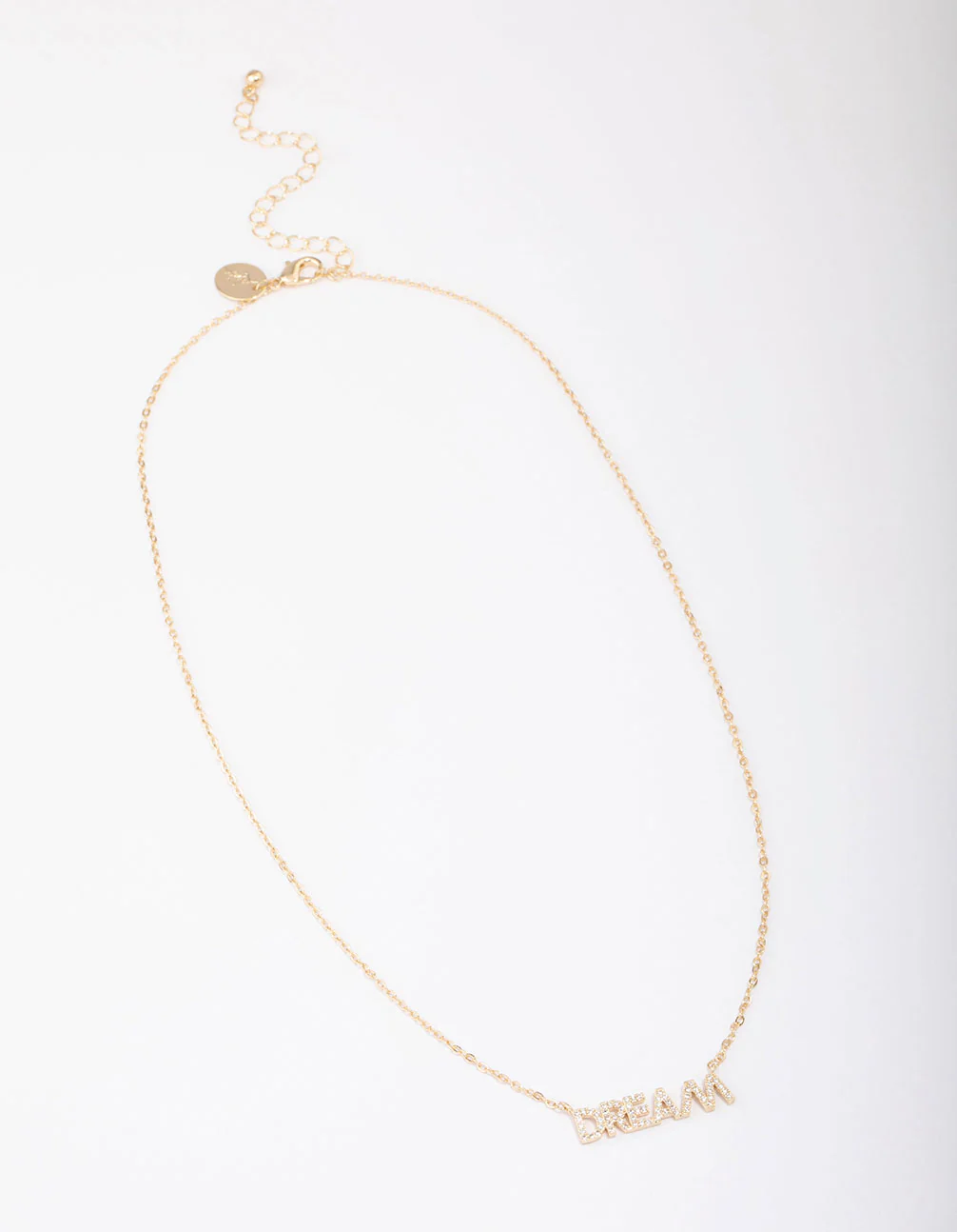 Gold Plated Dream Script Necklace - Image 3