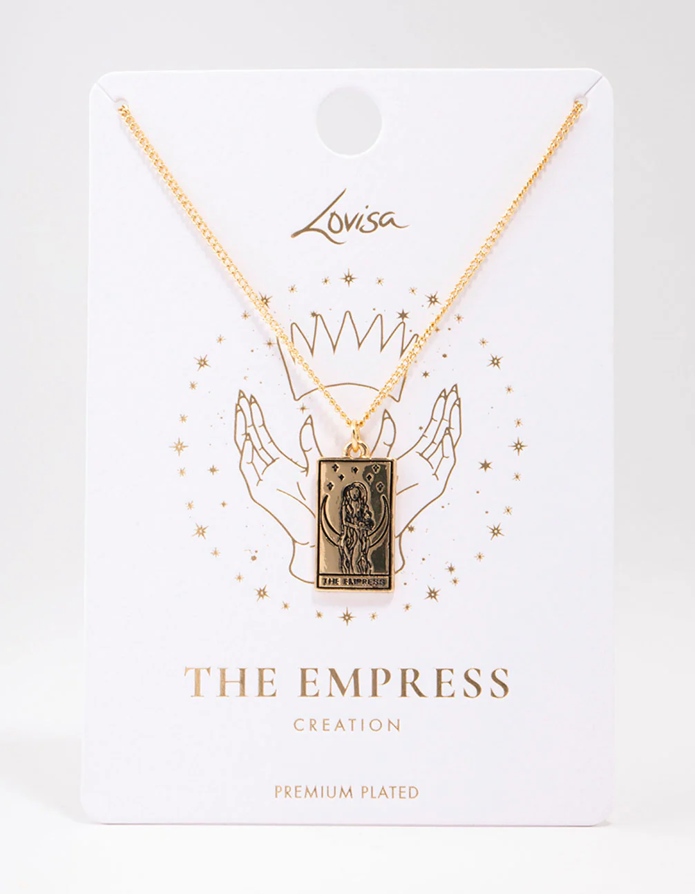Gold Plated Empress Tarot Card Pendant Necklace - Image 2