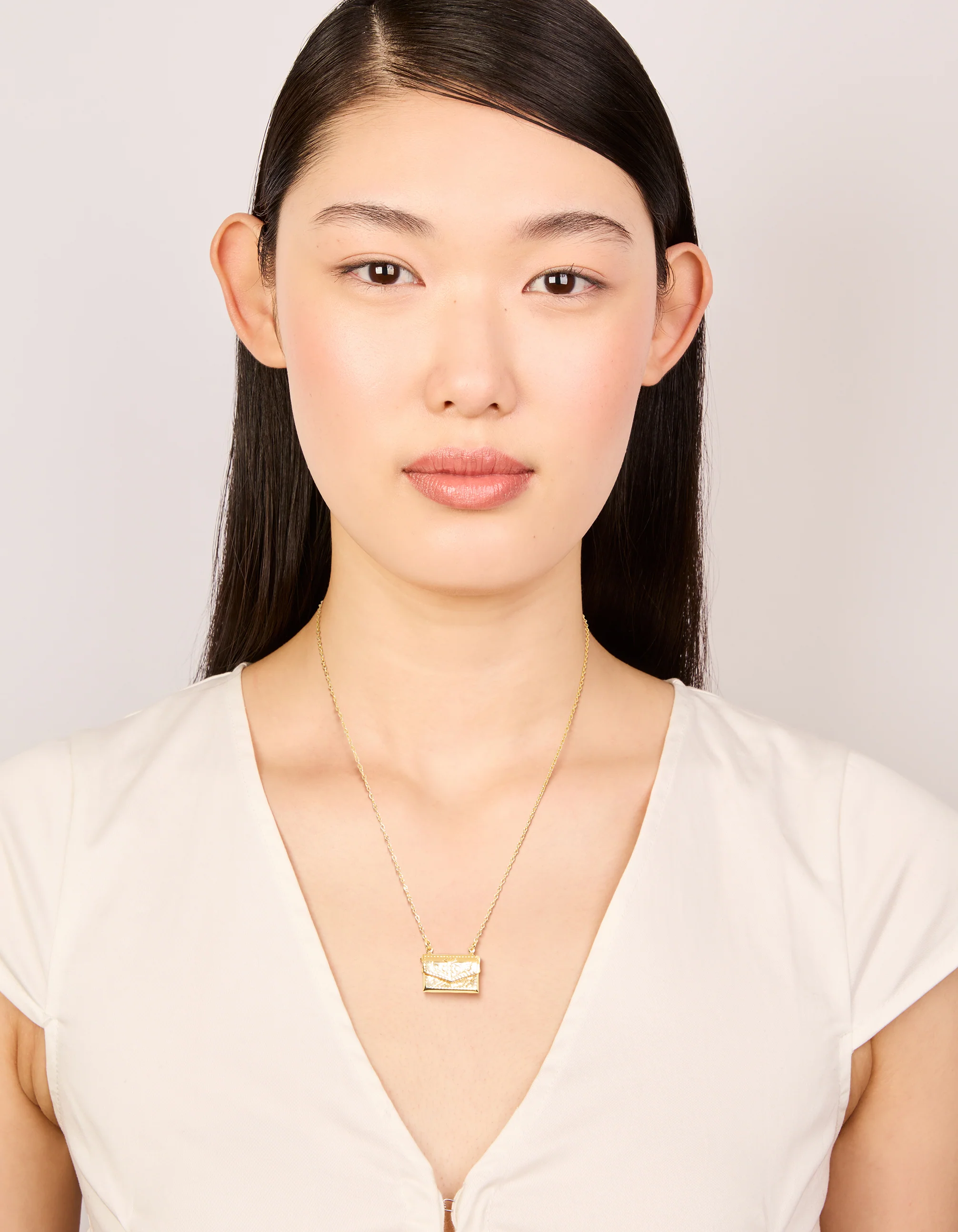 Gold Plated Envelope Message Necklace - Image 2