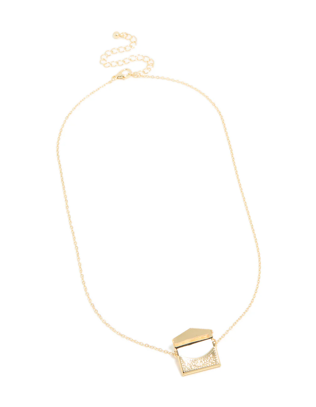 Gold Plated Envelope Message Necklace - Image 3