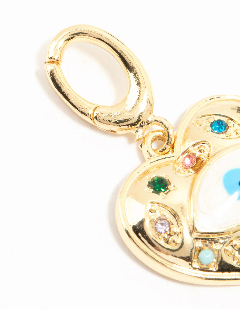 Gold Plated Evil Eye Heart Charm - Image 2