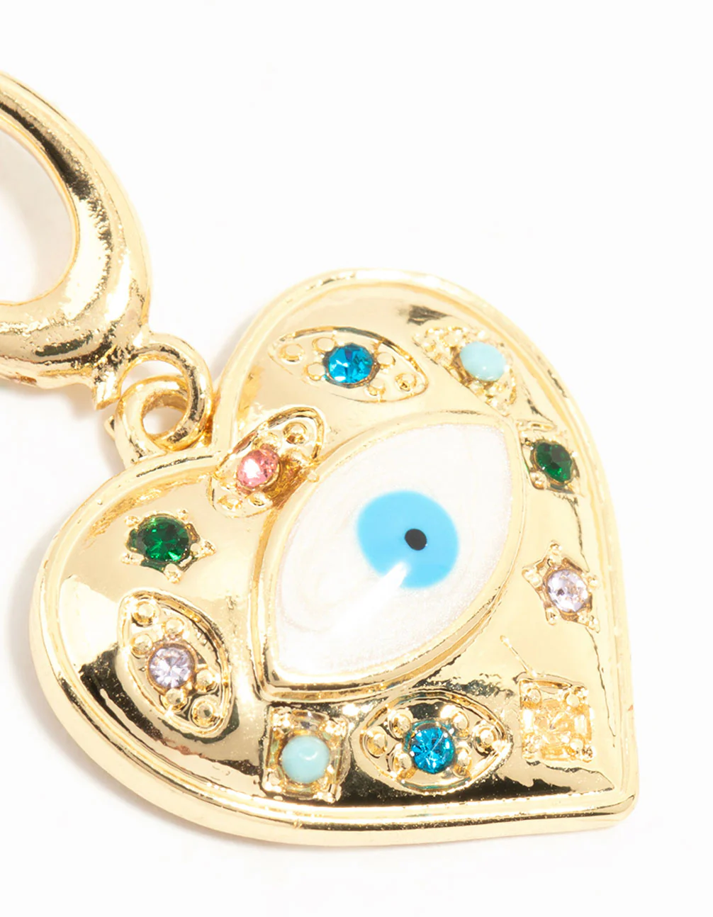 Gold Plated Evil Eye Heart Charm - Image 3