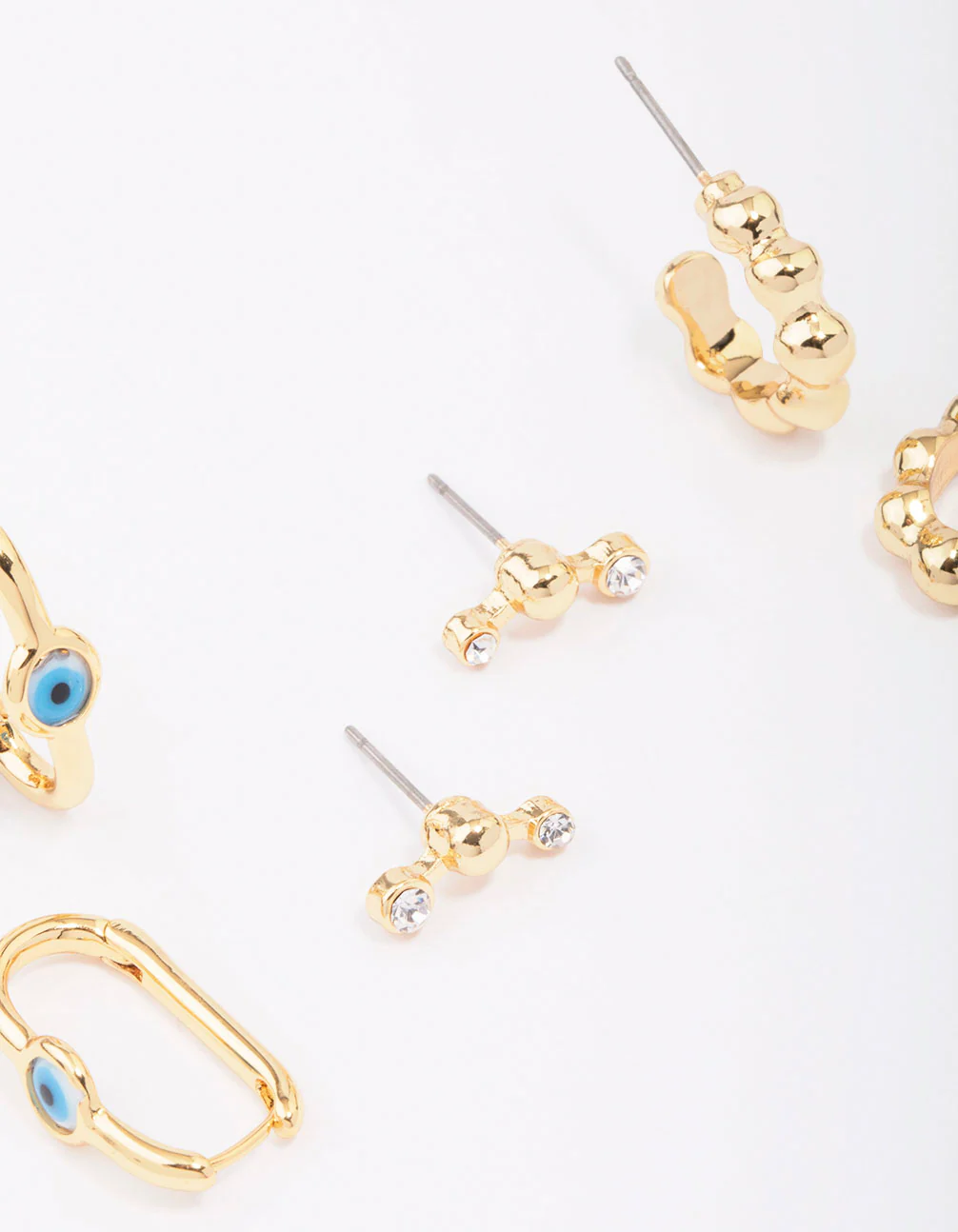 Gold Plated Evil Eye Hoop Earring 3-Pack - Image 3