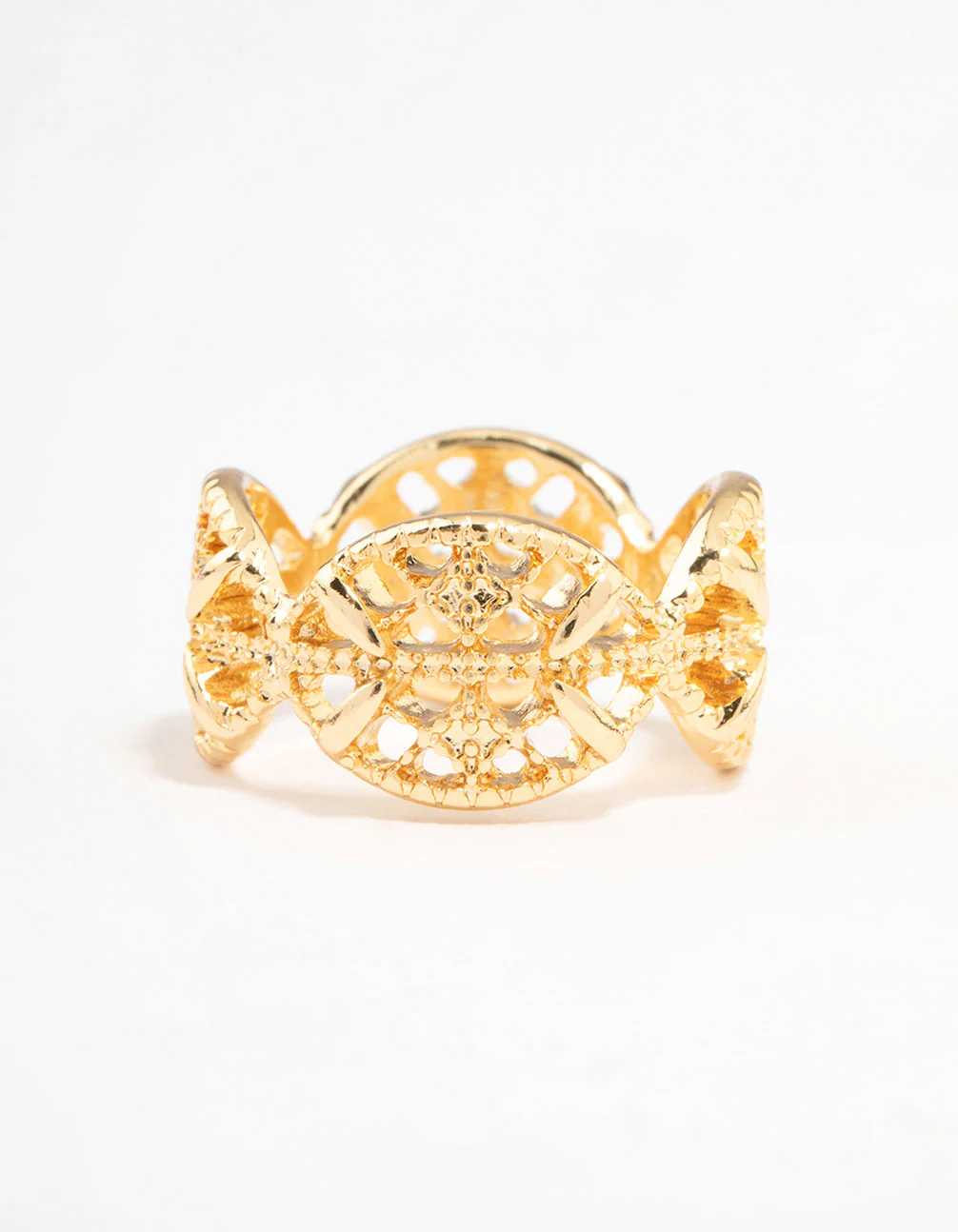 Gold Plated Filigree Oval Band Ring - Image 8