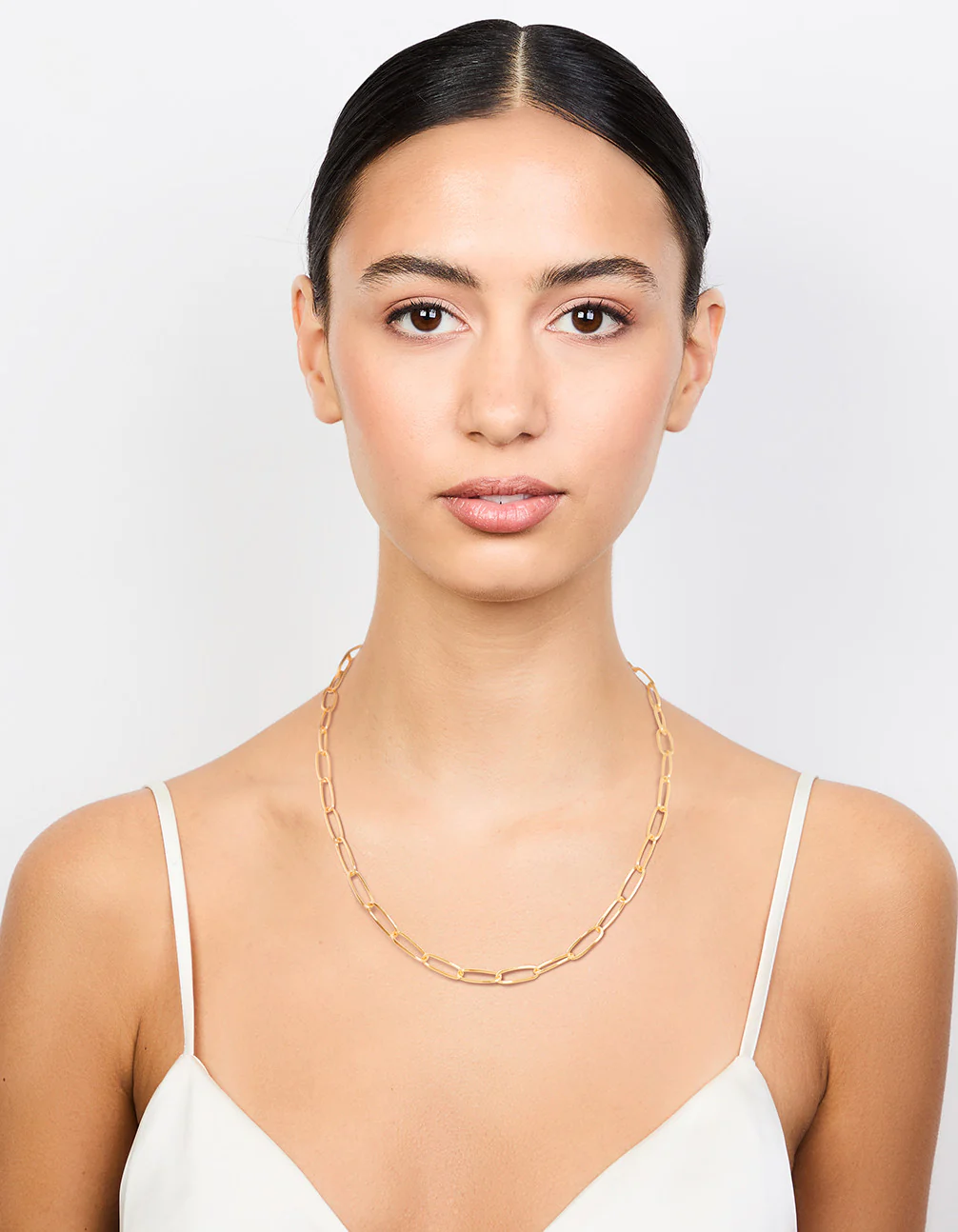 Gold Plated Fine Oval Link Necklace - Image 3