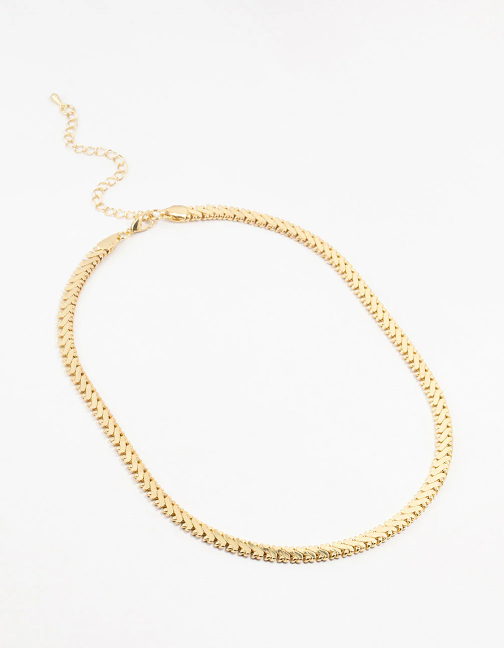 Gold Plated Flat Edge Detailed Necklace - Image 2