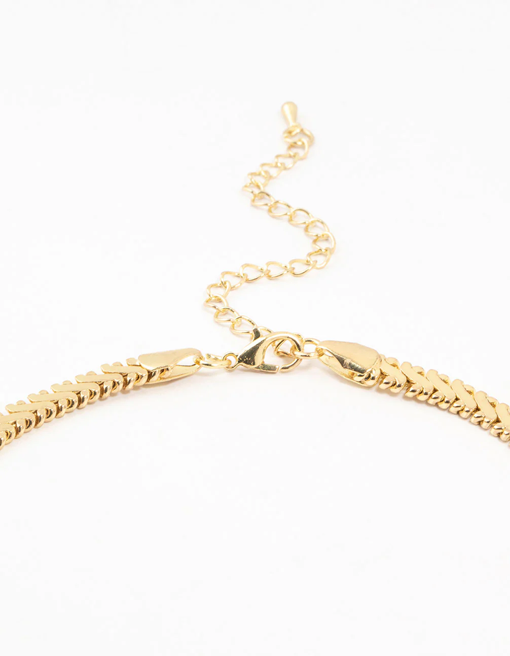 Gold Plated Flat Edge Detailed Necklace - Image 3