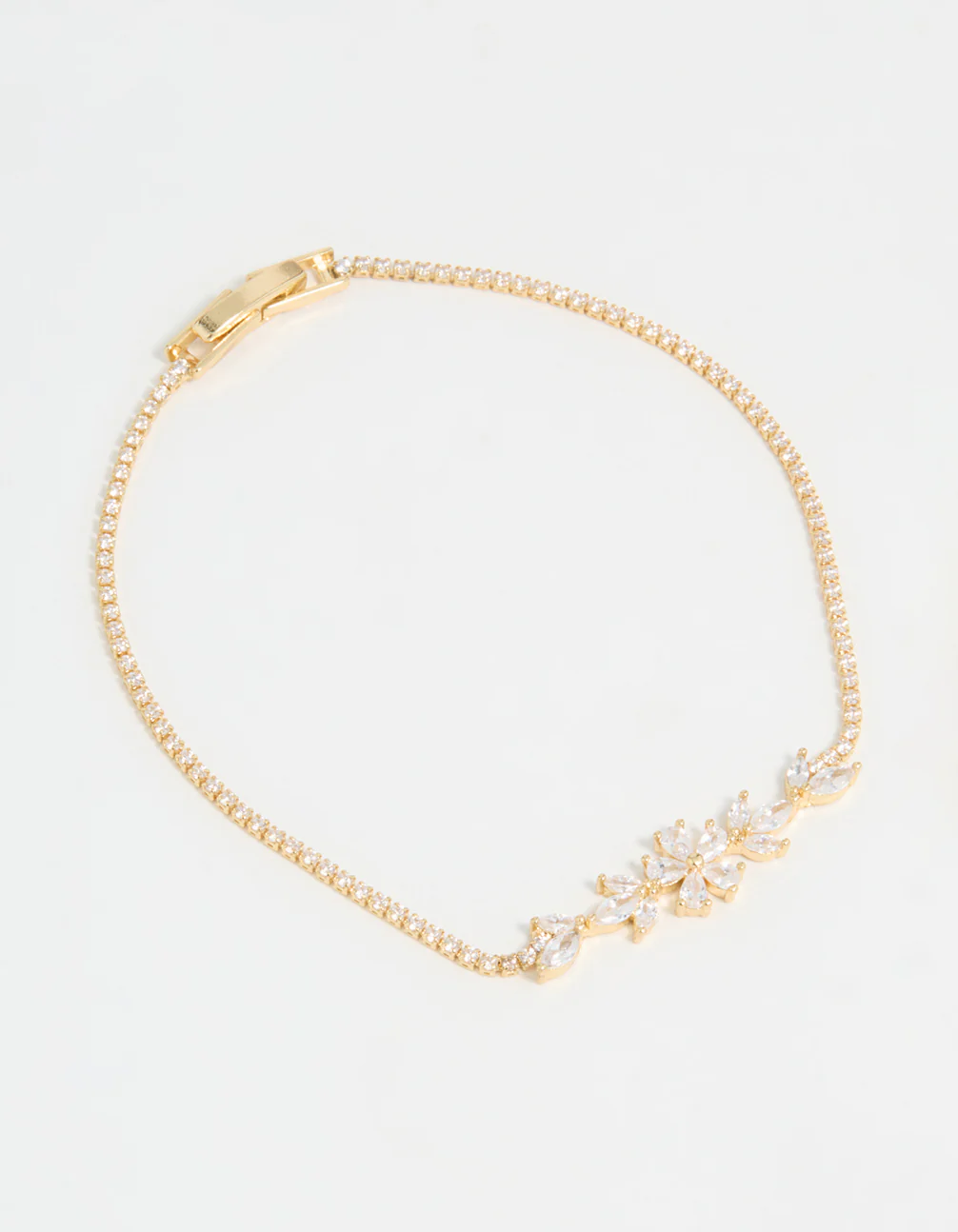 Gold Plated Flower Cupchain Bracelet