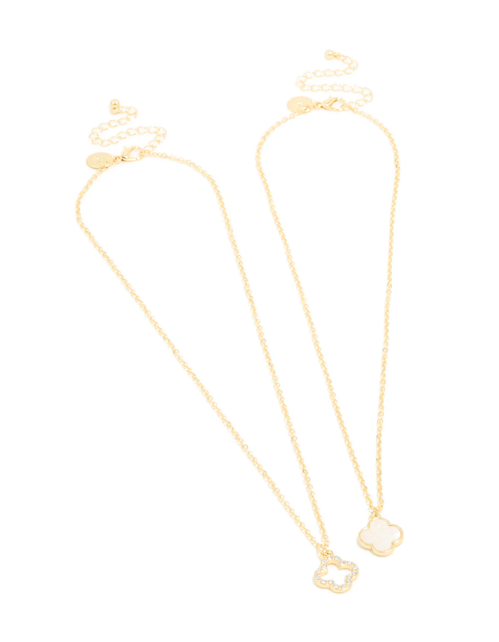 Gold Plated Flower Necklaces 2-Pack - Image 2