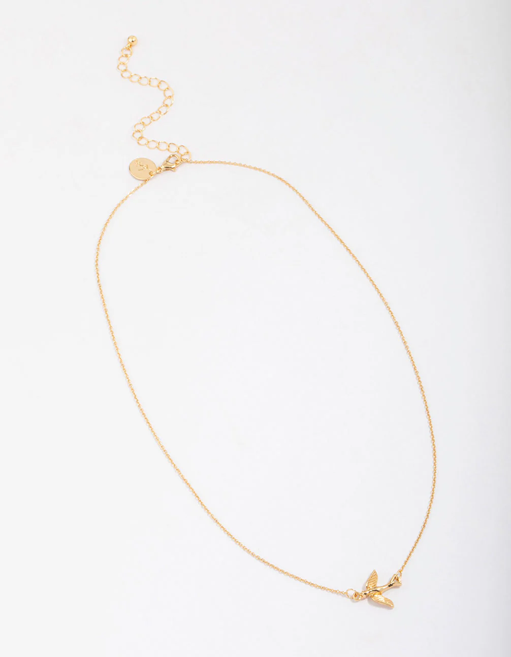 Gold Plated Flying Dove Pendant Necklace - Image 2
