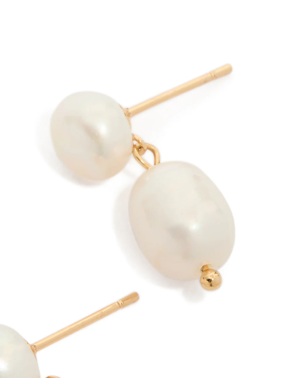Gold Plated Freshwater Pearl Drop Earrings - Image 5