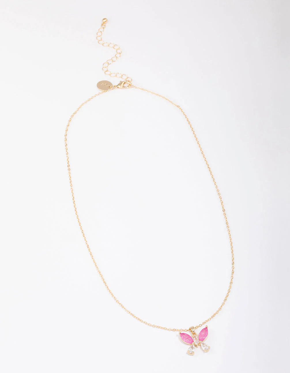Gold Plated Gleaming Butterfly Pendant Necklace - Image 3