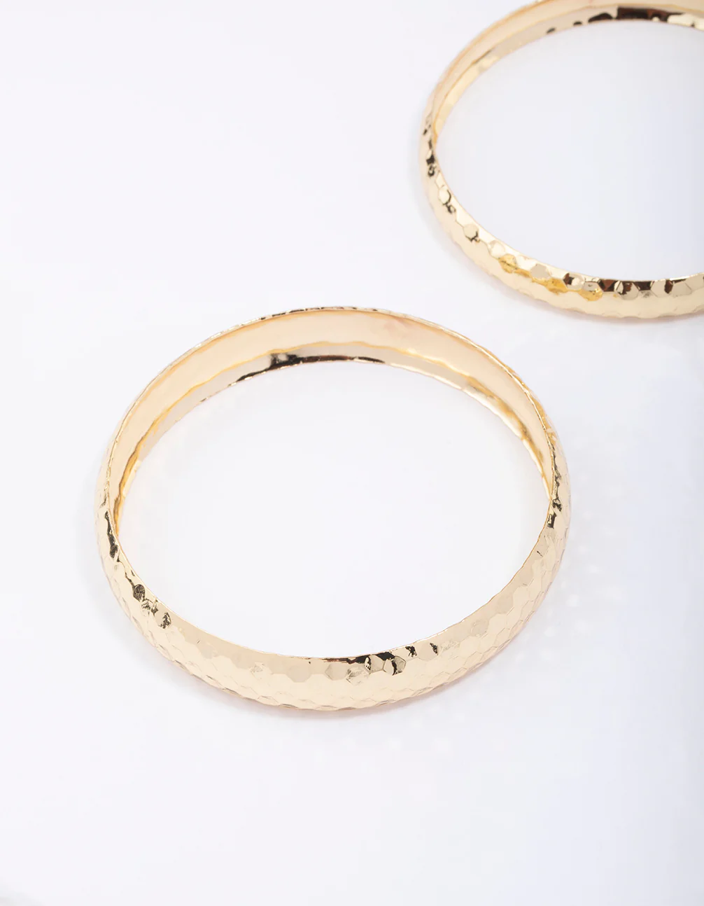 Gold Plated Hammered Bangle Pack - Image 3