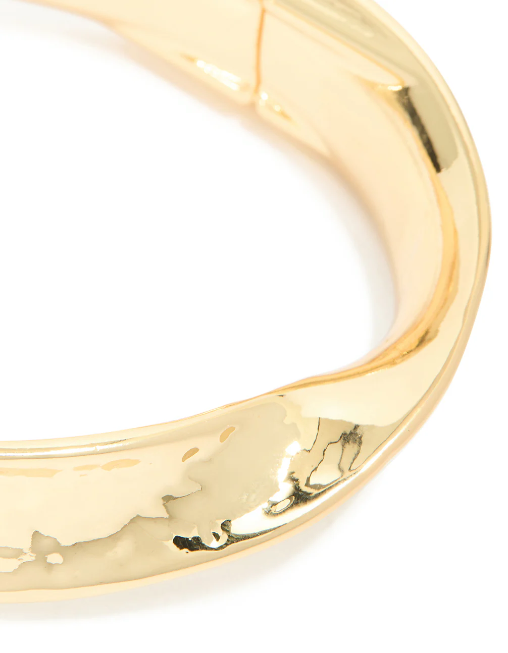 Gold Plated Hammered Twist Hinged Bangle - Image 4