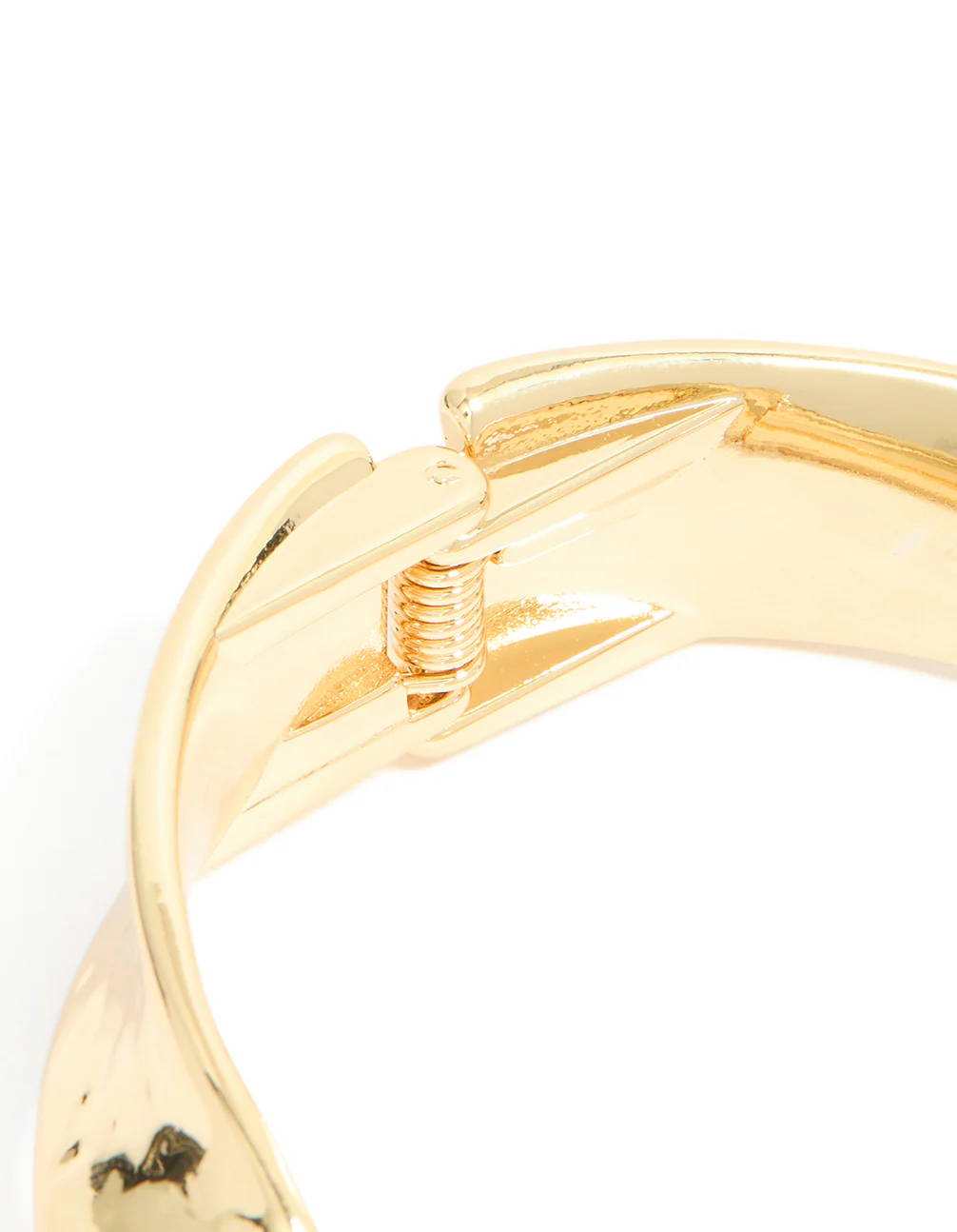 Gold Plated Hammered Twist Hinged Bangle - Image 5