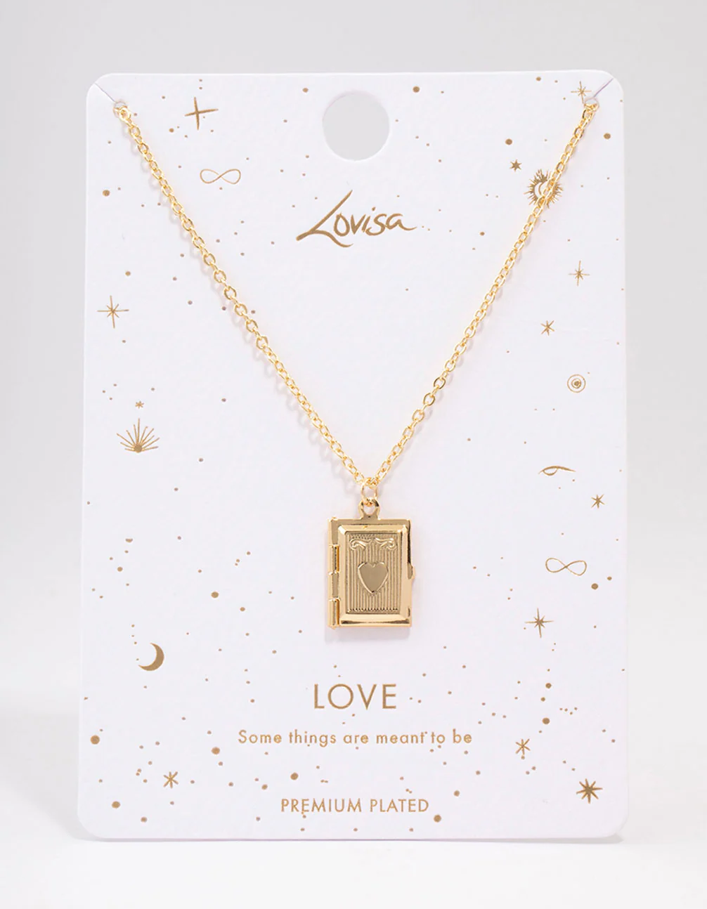 Gold Plated Heart Book Locket Pendant Necklace - Image 2