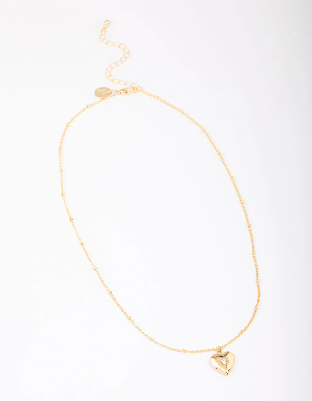 Gold Plated Heart Cubic Zirconia Pendant Necklace - Image 3