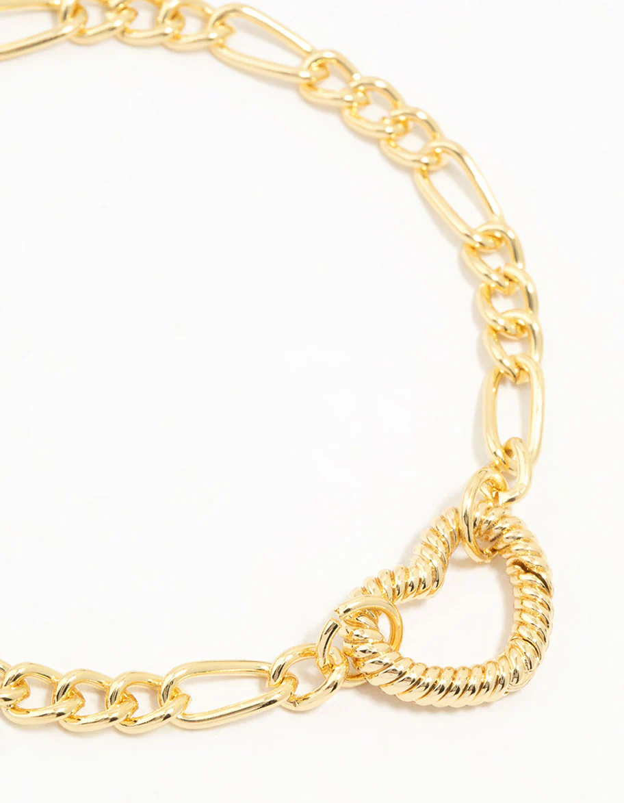 Gold Plated Heart Link Bracelet - Image 2