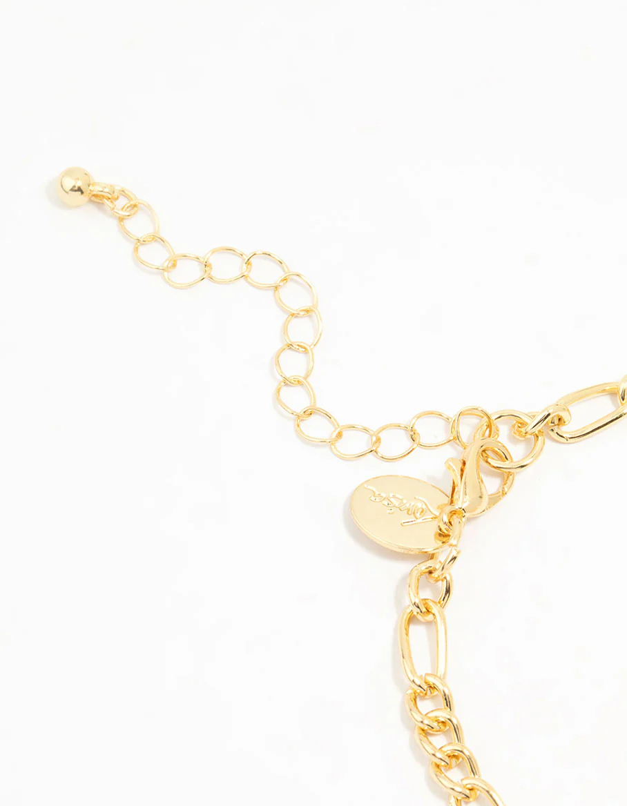 Gold Plated Heart Link Bracelet - Image 3