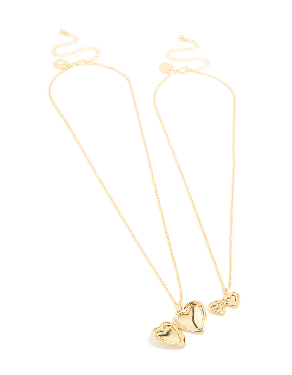 Gold Plated Heart Necklaces 2 Pack - Image 2