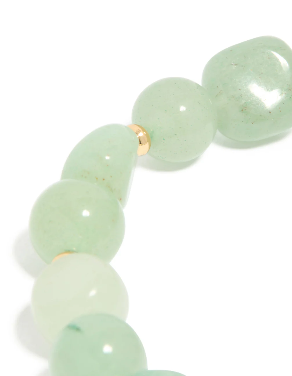 Gold Plated Jade Semi Precious & Freshwater Pearl Stretch Bracelet - Image 5