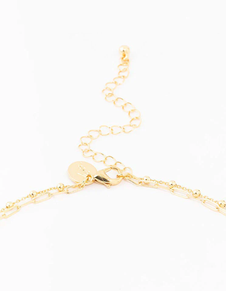 Gold Plated Mary Satellite Layered Pendant Necklace - Image 3