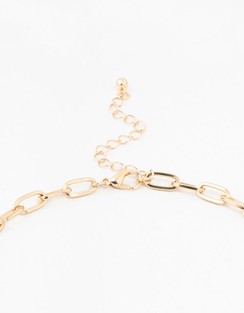 Gold Plated Genuine Shell & Stone Charm Necklace - Image 3