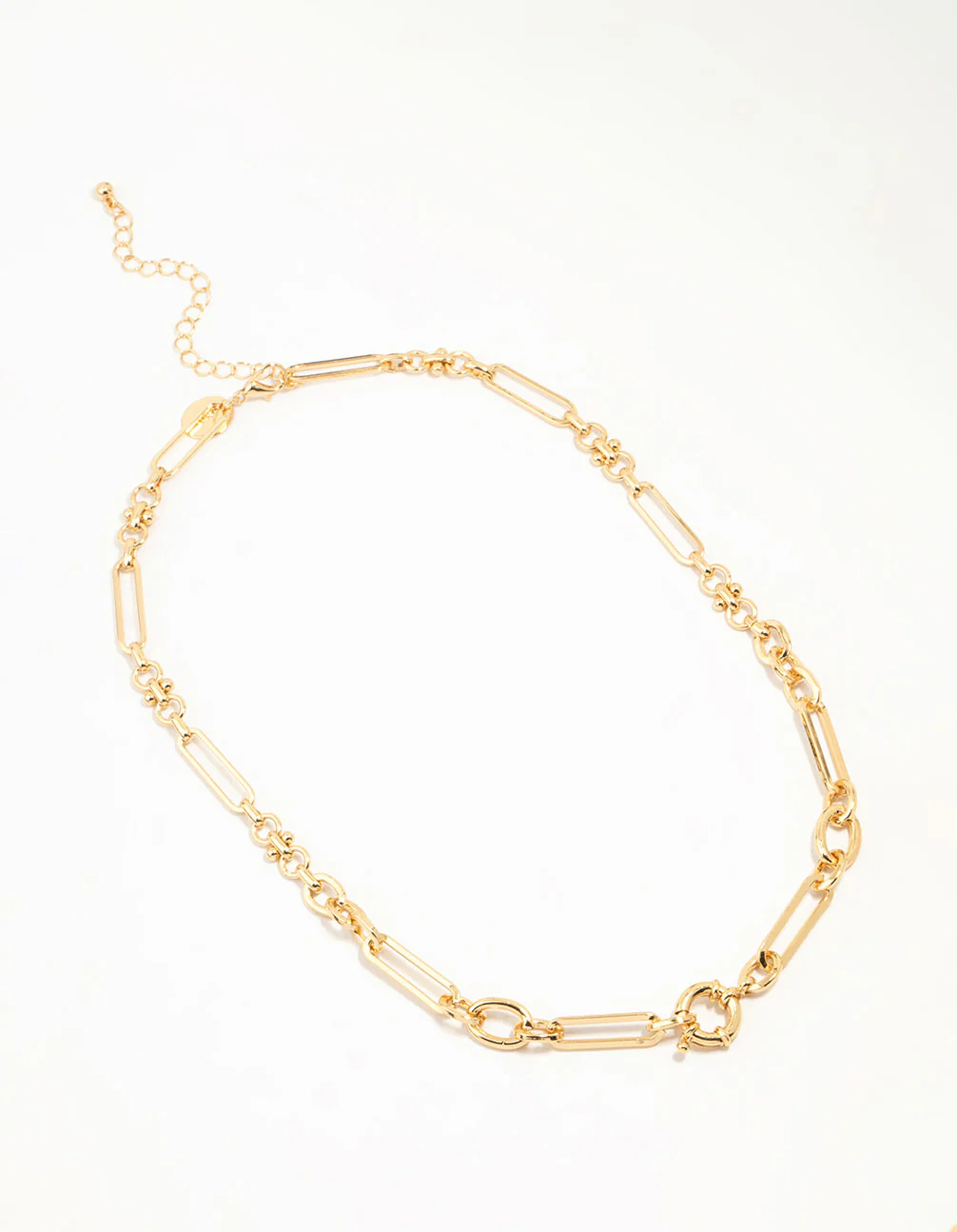 Gold Plated Mixed Link Necklace - Image 4