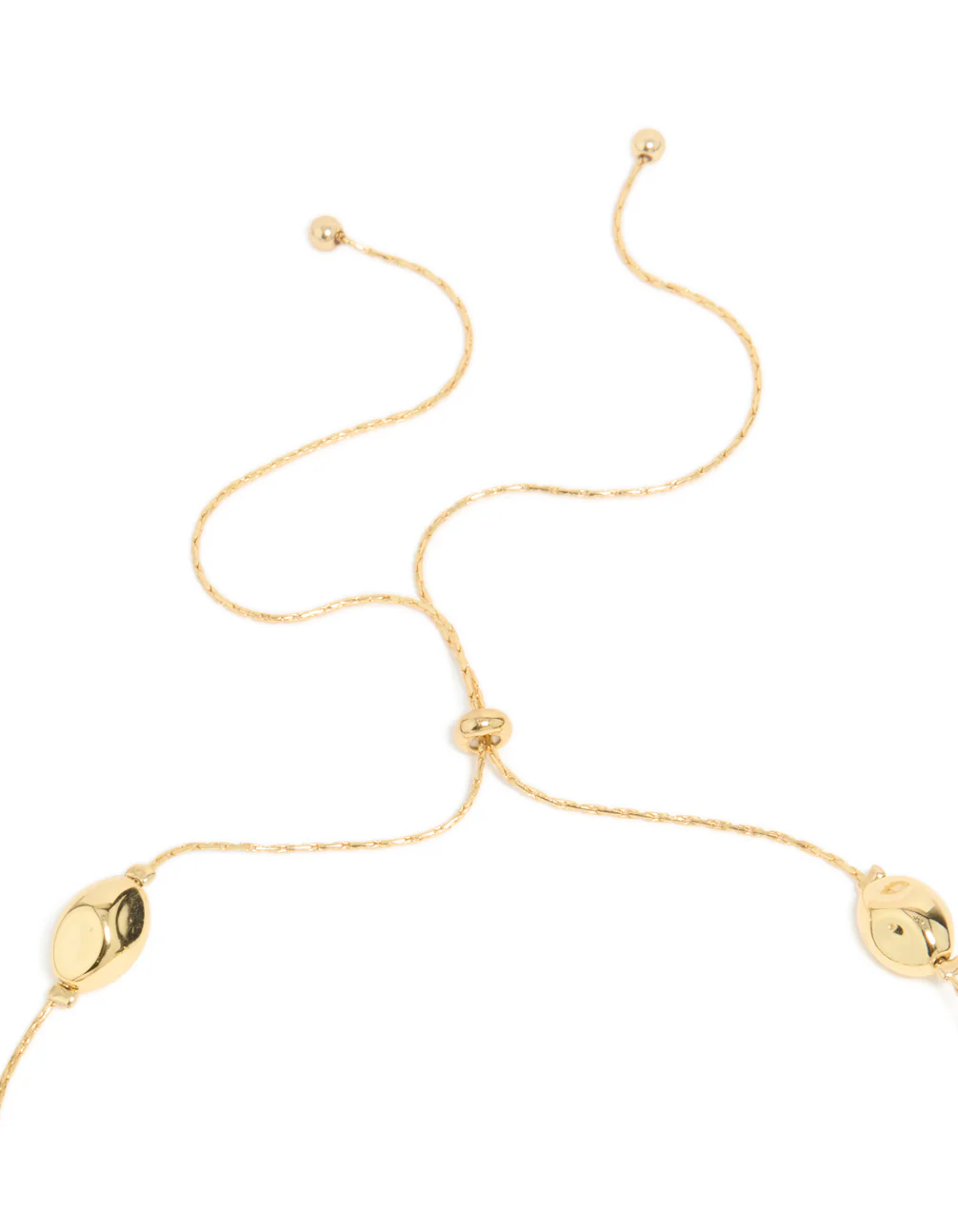 Gold Plated Molten & Acrylic Stone Adjustable Necklace - Image 3