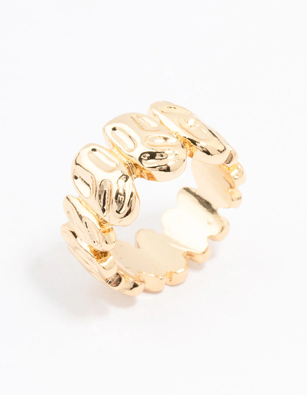 Gold Plated Molten Stone Band Ring - Image 2
