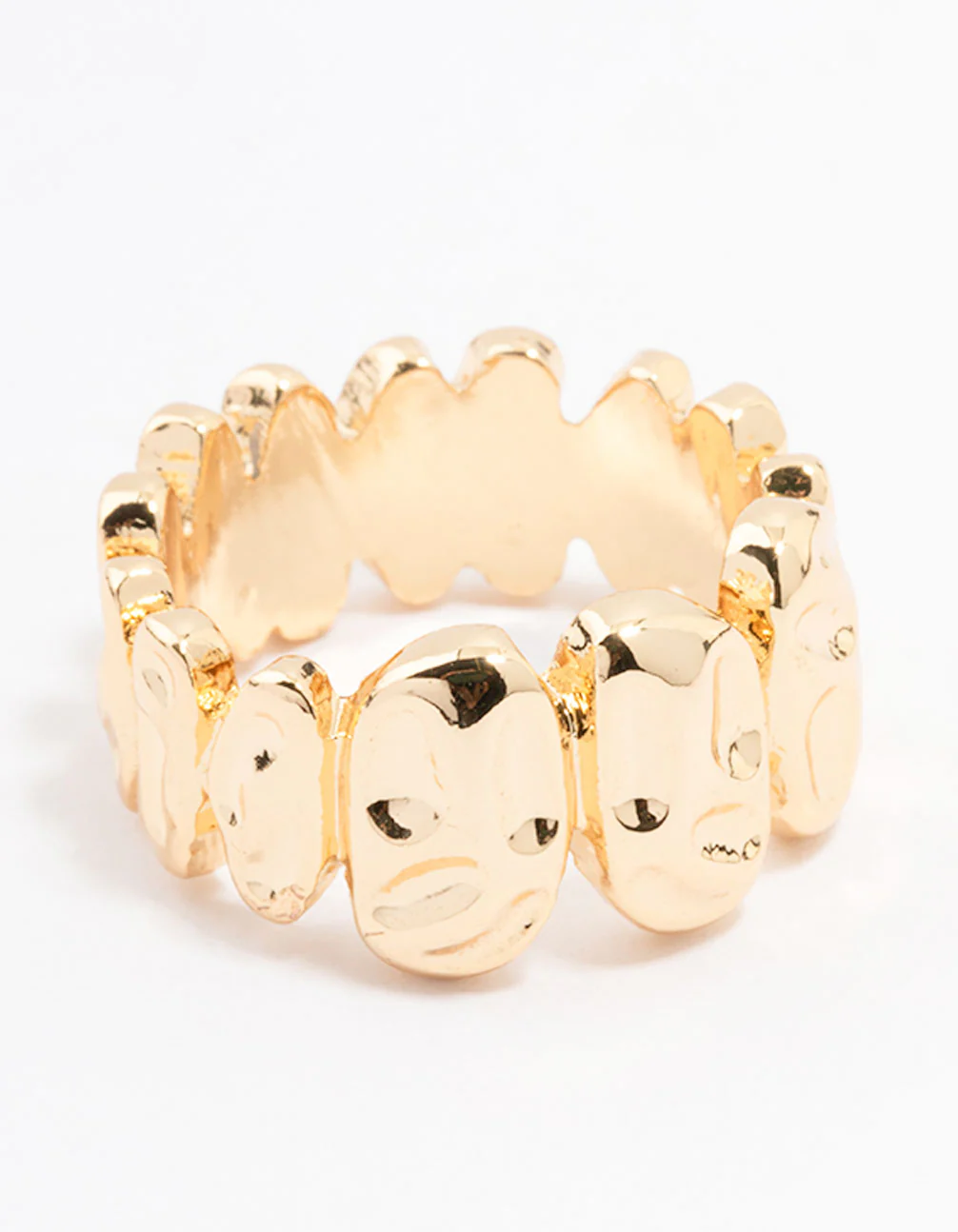 Gold Plated Molten Stone Band Ring - Image 4