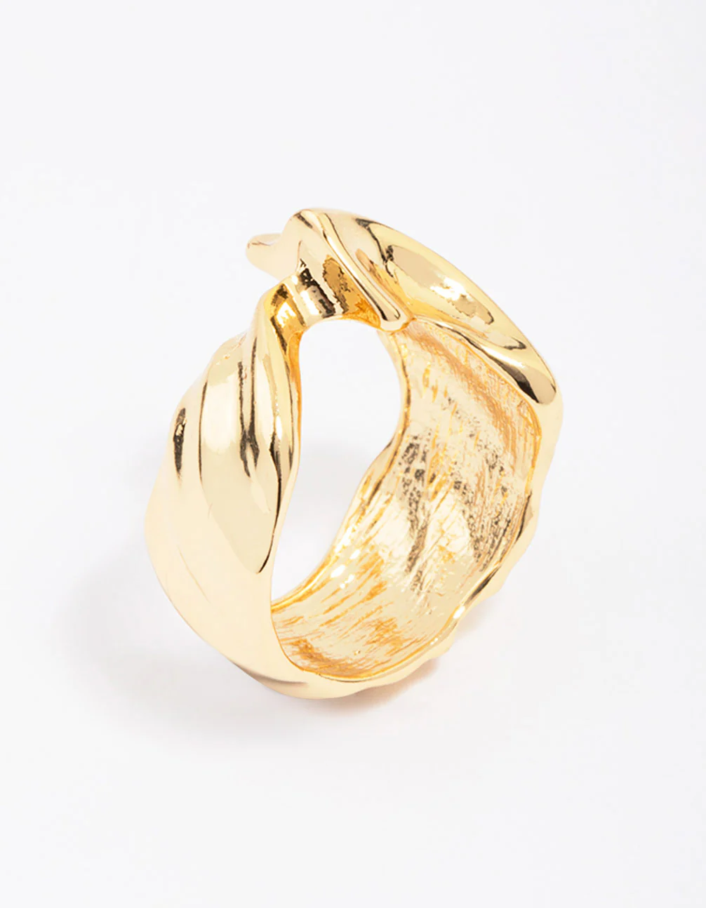 Gold Plated Molten Texture Band Ring - Image 2