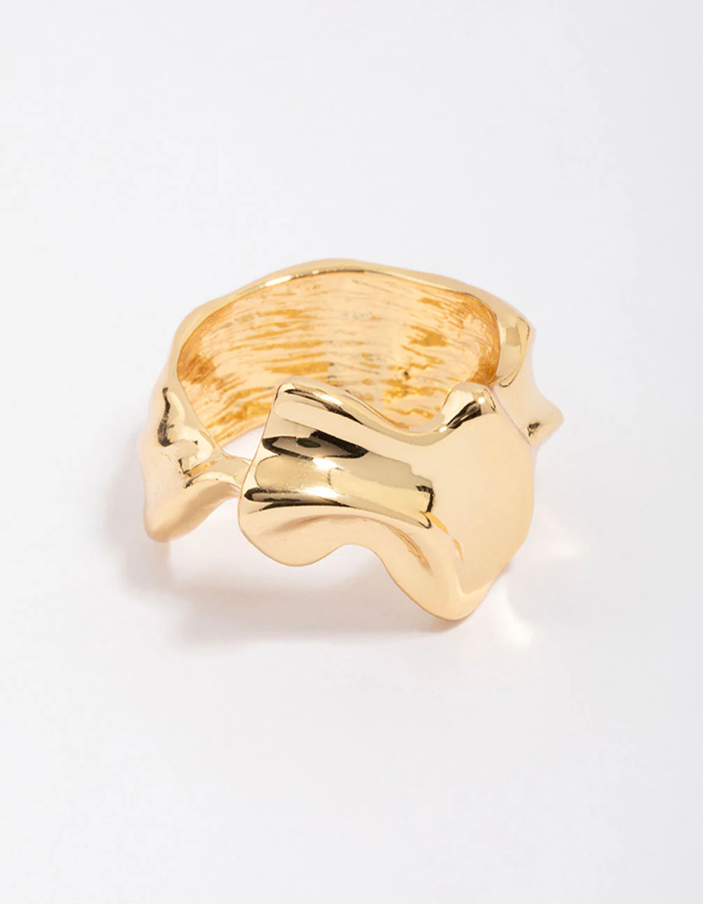 Gold Plated Molten Texture Band Ring - Image 3