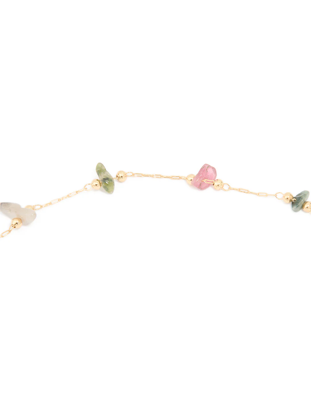 Gold Plated Multicoloured Semi Precious Stone Freshwater Pearl Cross Charm Necklace - Image 5