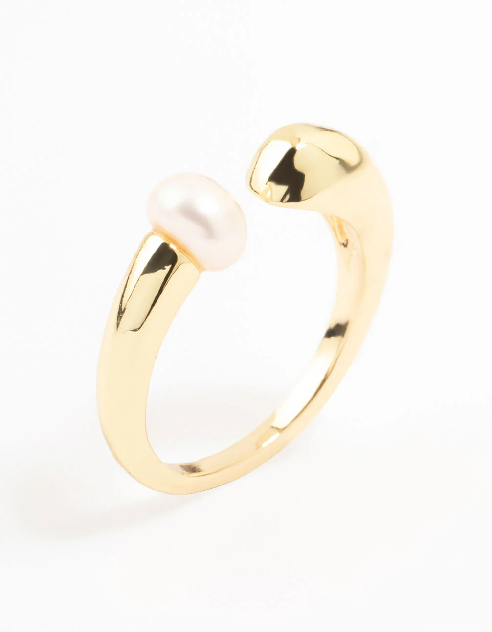Gold Plated Open Pearl Ring - Image 2