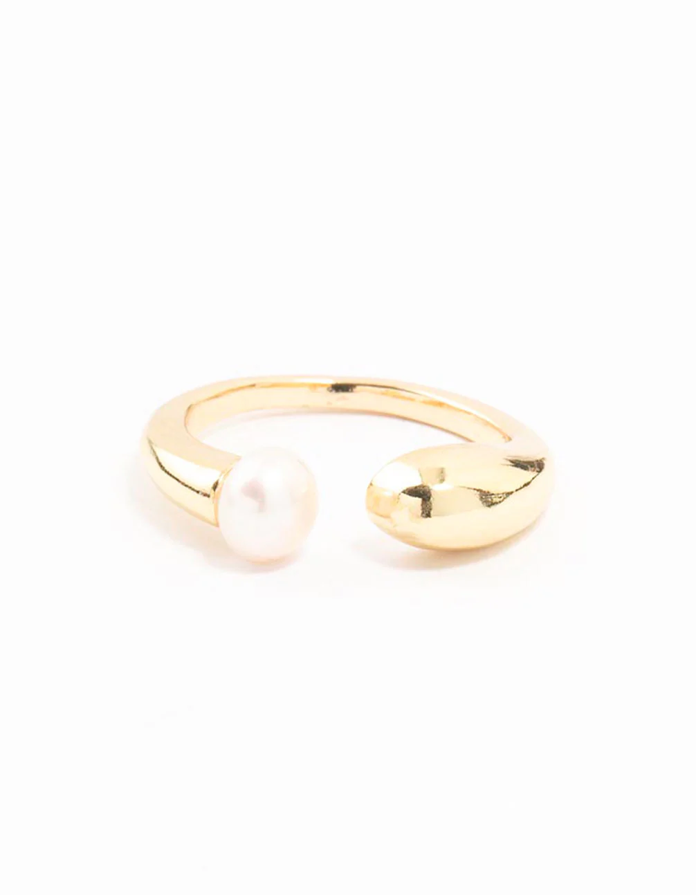 Gold Plated Open Pearl Ring - Image 3