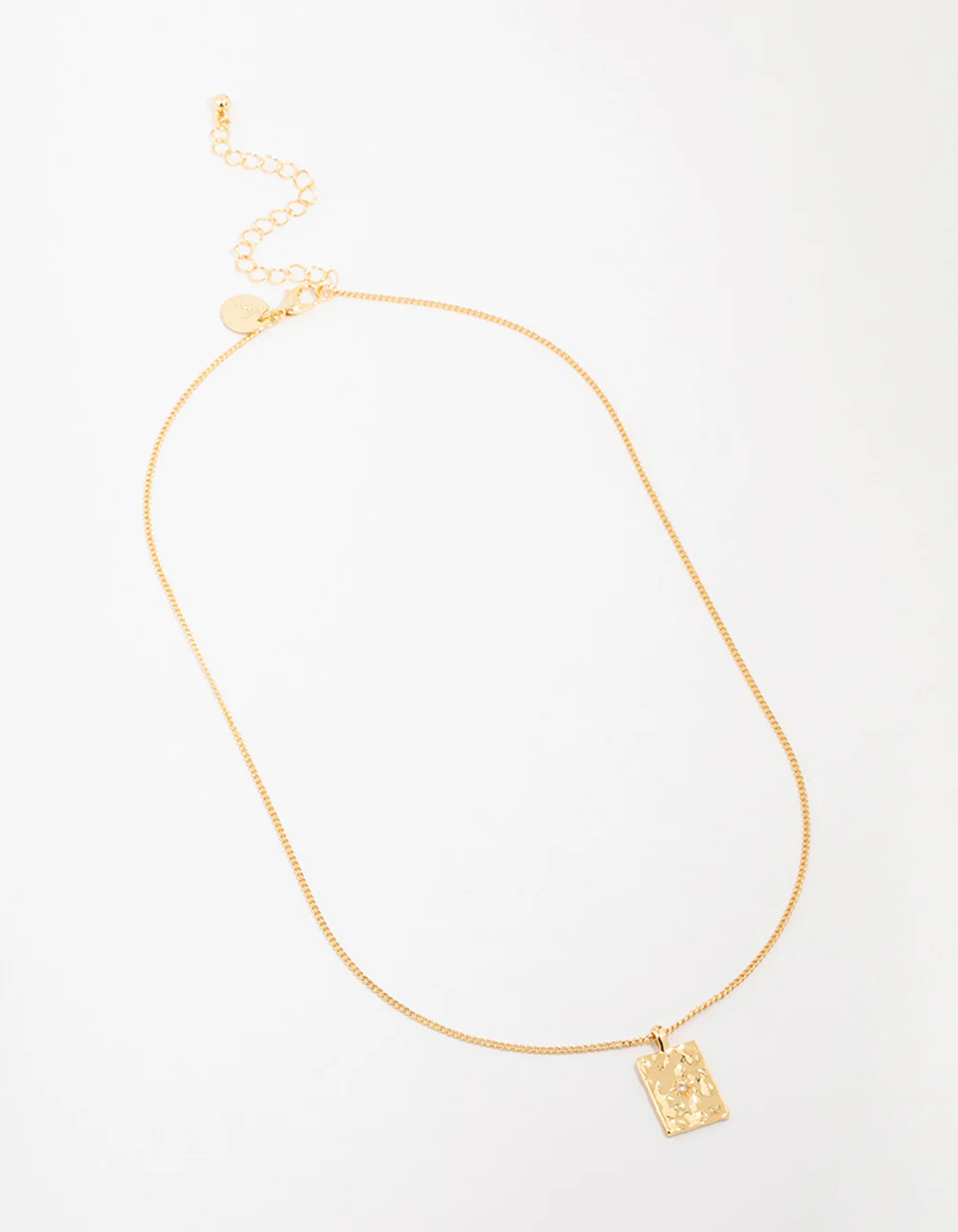 Gold Plated Brass Organic Rectangular Star Pendant Necklace - Image 2