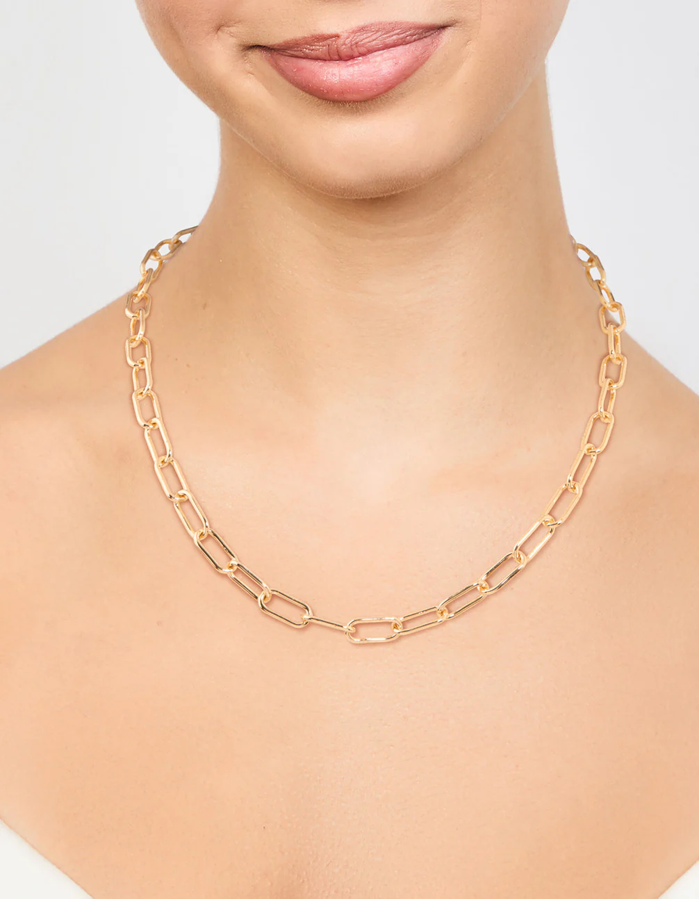Gold Plated Oval Link Necklace - Image 2