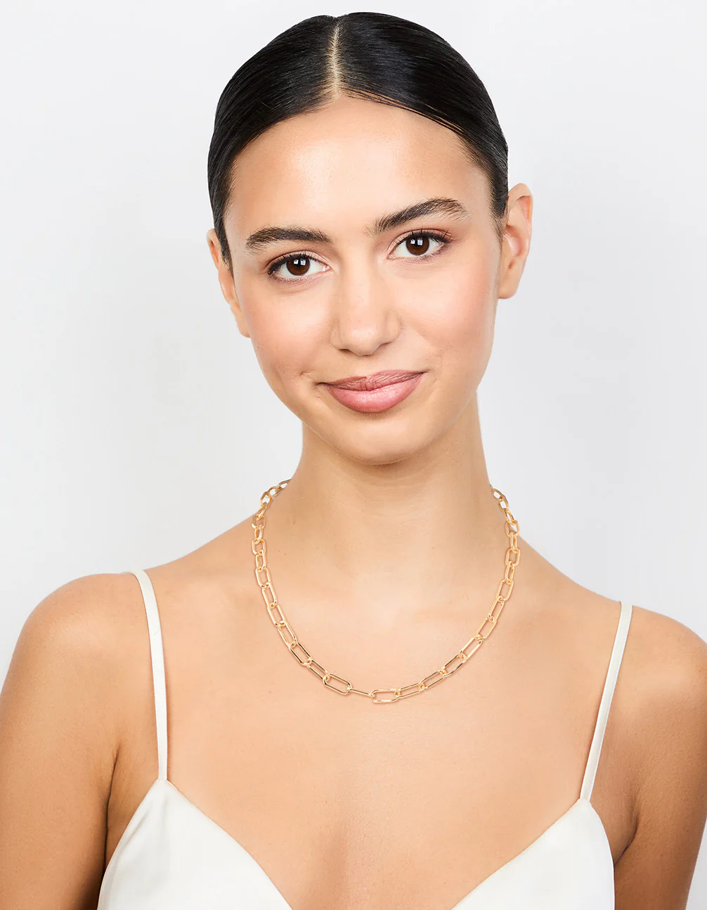 Gold Plated Oval Link Necklace - Image 3