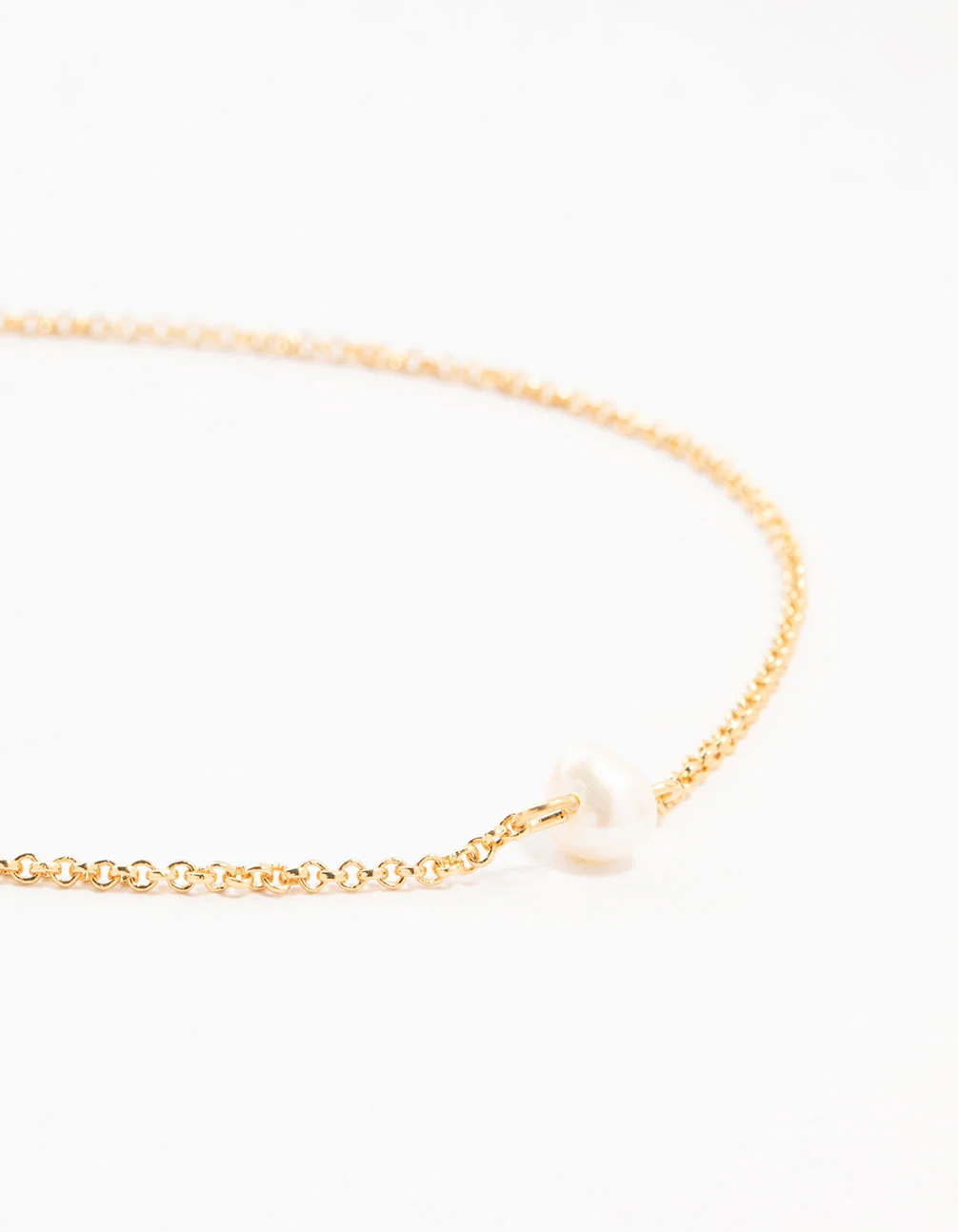Gold Plated Pearl Curb Anklets 2-Pack - Image 2